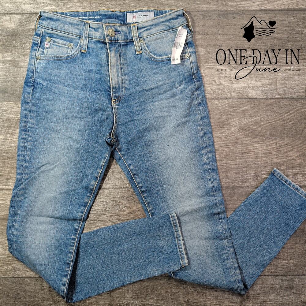 AG Adriano Goldschmied Farrah Skinny Ankle Jeans Light Blue NWT Size 4 (27)